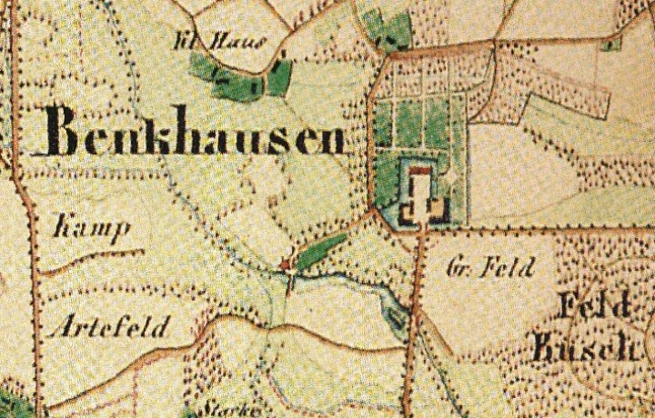 Kartenausschnitt Benkhausen 1836